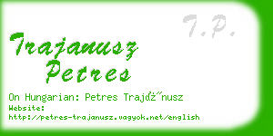 trajanusz petres business card